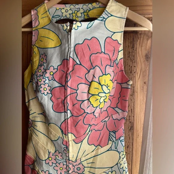 One of a kind hand sewn Revice Hollywood Heartthrob floral jumpsuit w/<3 cutout